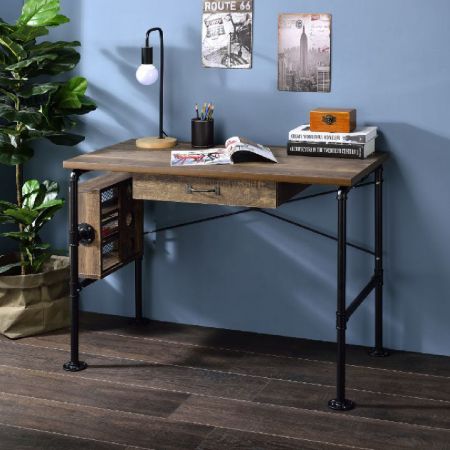 Industrial Style Pipe Side Storage Shelf Desk - Industrial Style Pipe Side Storage Shelf Desk